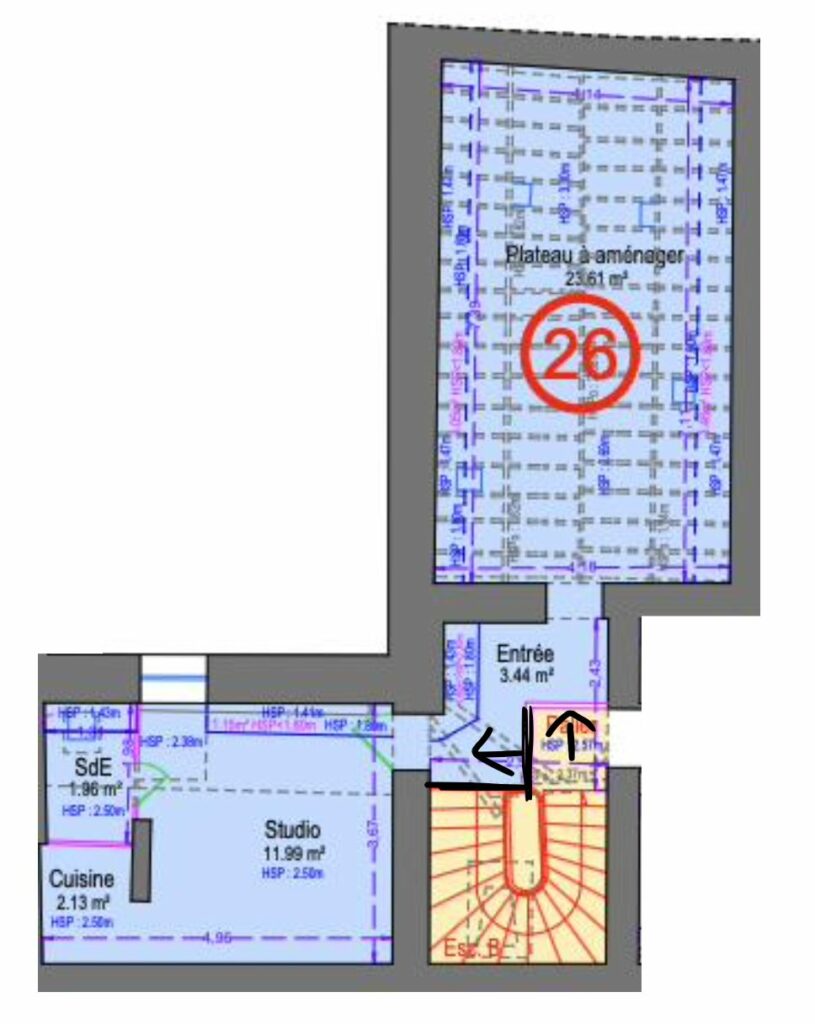 lot de 2 studios rénové ou T2 rue Mercoeur
